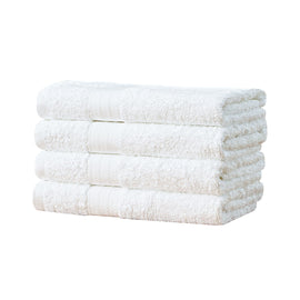 Linenland Bath Towel 4 Piece Cotton Hand Towels Set - White - 0
