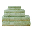 Luxury 6 Piece Soft and Absorbent Cotton Bath Towel Set - Sage Green-1