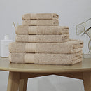 Luxury 6 Piece Soft and Absorbent Cotton Bath Towel Set - Sandstone-4