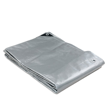 Heavy Duty Silver Black Tarp Tarpaulin 3.6x6.1m - 0