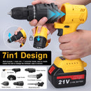 7in1 Multi-function Rechargeable Li-ion Electric Machine Set Electric Hammer Drill Chainsaw Conversion Tool Set Power Tool Kit-2