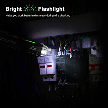 KAIWEETS HT100 Non Contact Voltage Tester AC Electricity Detect Pen 12V-1000V/48V-1000V Dual Range with LCD Display LED Flashlight Buzzer Alarm Wire Breakpoint Finder - 0