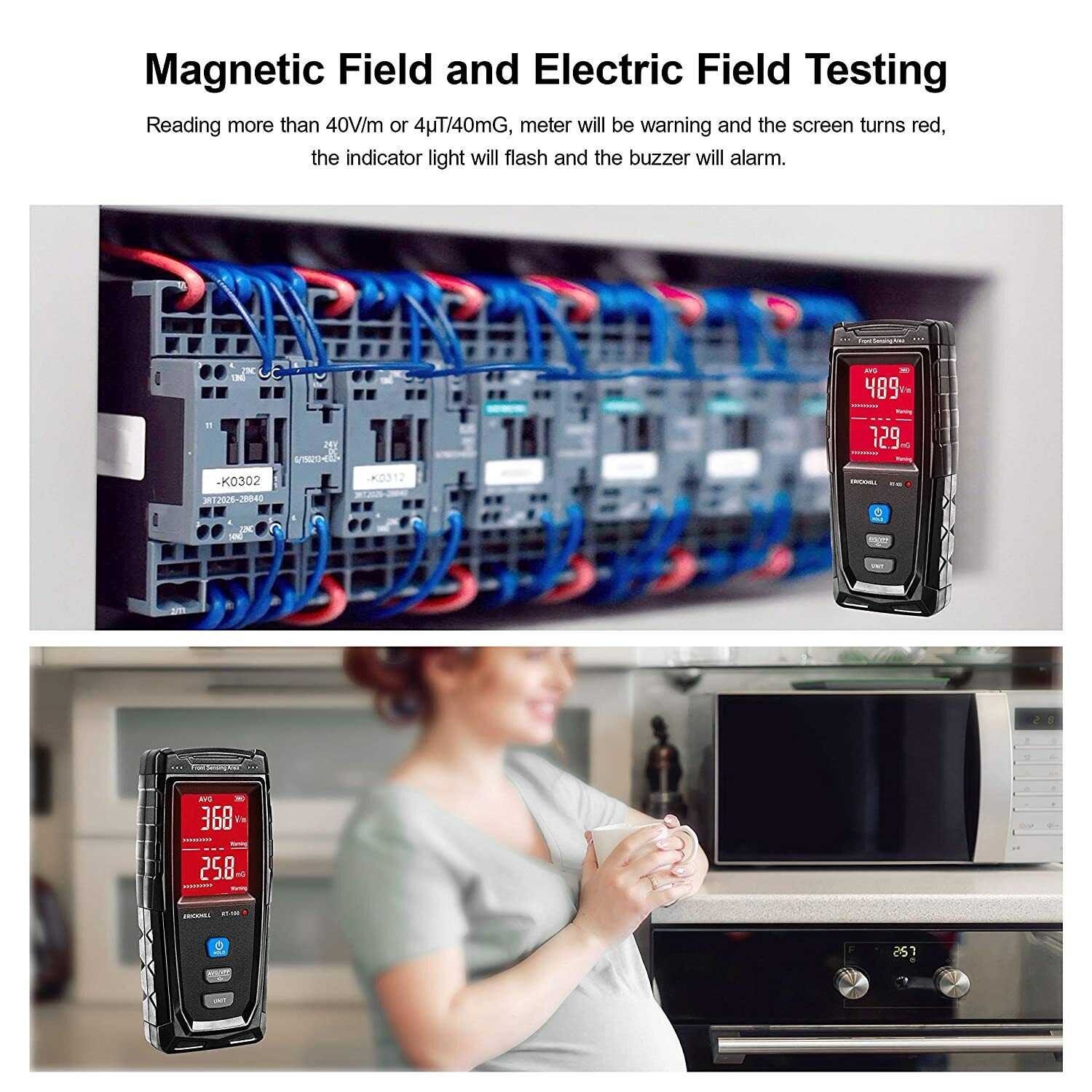 ERICKHILL EMF Meter Digital Electromagnetic Field Radiation Detector Machine - 0