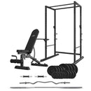 LSG GBH-300 Power Rack + GBN-006 14-Level FID Exercise Bench + 90kg Weight Set Package-1
