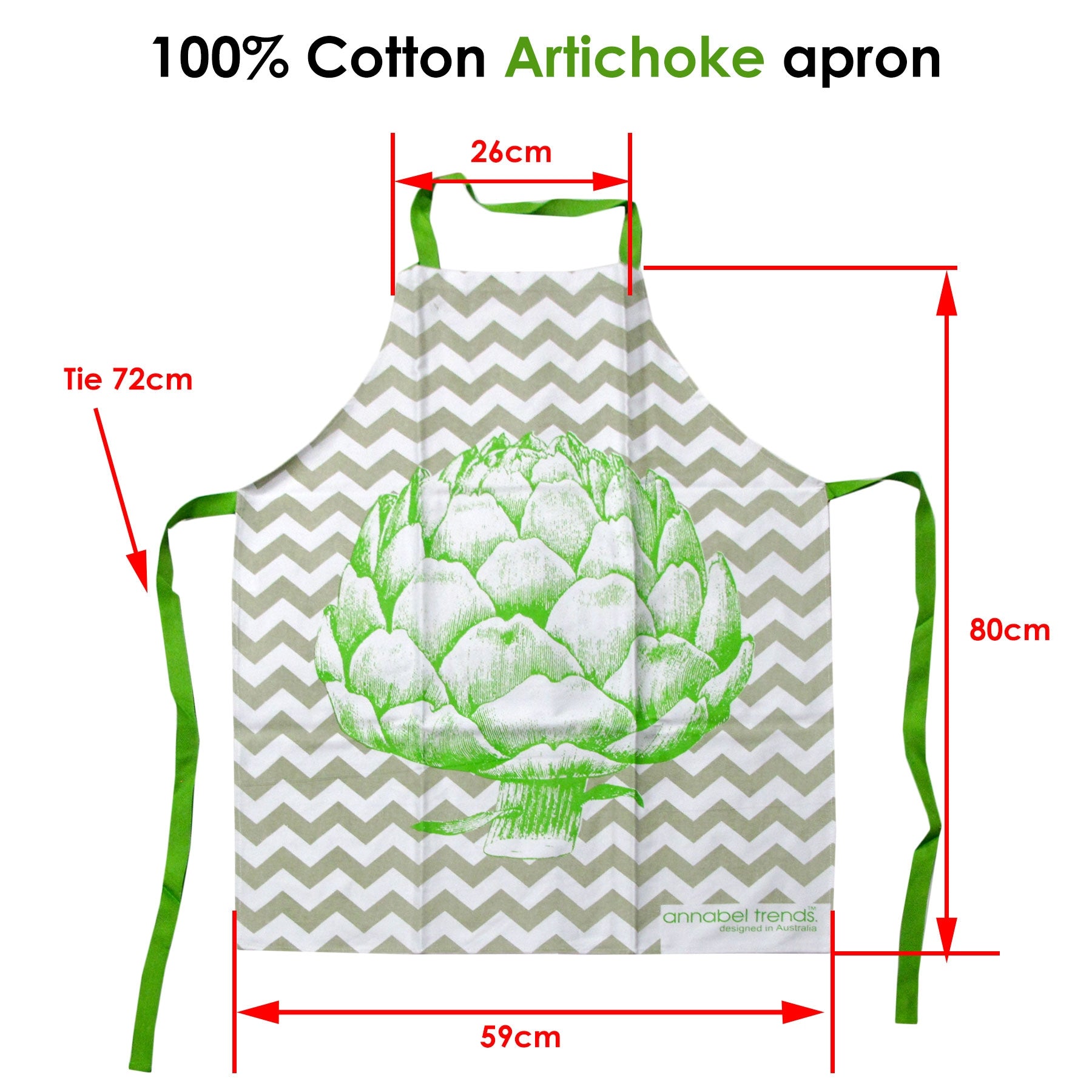 Artichoke 100% Cotton Apron 59 x 80cm - 0