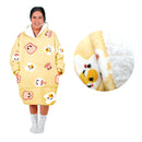 Adult Women Comfy Warm Blanket Hoodie with Sherpa Fleece Reverse Yellow Brekkie Time-1