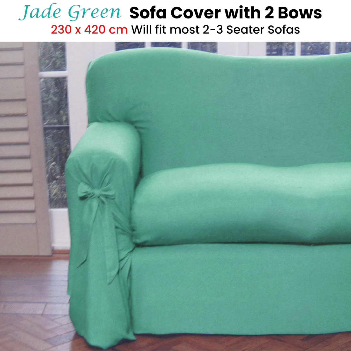 Jade Green Sofa Cover 2 to 3 Seater 230 X 420cm - 0