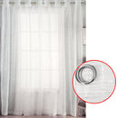 Pair of White Checkered Eyelet Sheer Curtains 140 x 225cm-1