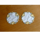 Set of 2 Embroidered Doilies Floral 11-1