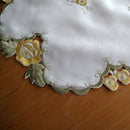 Set of 2 Embroidered Doilies Floral 8-2