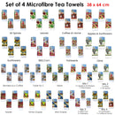 Set of 4 Microfibre Printed Tea Towels Coffee at Home-2
