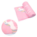 Funky Cute Polar Fleece Throw Rug Pink Unicorn-1