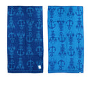 Jacquard Velour Reversible Beach Towel Blue Lobster Anchor-1