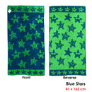 Jacquard Velour Reversible Beach Towel Blue Stars-2