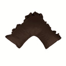 280TC Luxury Percale Ruffled V Pillowcase Chocolate-1