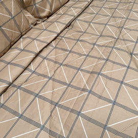 Hotel Living 3 Pce Light Weight Comforter Set Queen/King Oscar Chevron Checkers - 0