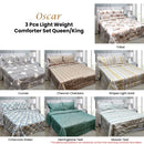 Hotel Living 3 Pce Light Weight Comforter Set Queen/King Oscar Chevron Checkers-3