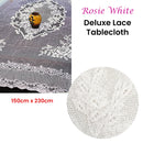 Rosie White Large Deluxue Lace Rectangle Tablecloth 150cm x 230cm 6 to 8 Seaters-2