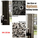 One Piece of Options Flocking Unlined Curtain 110 x 213 cm Charcoal-2