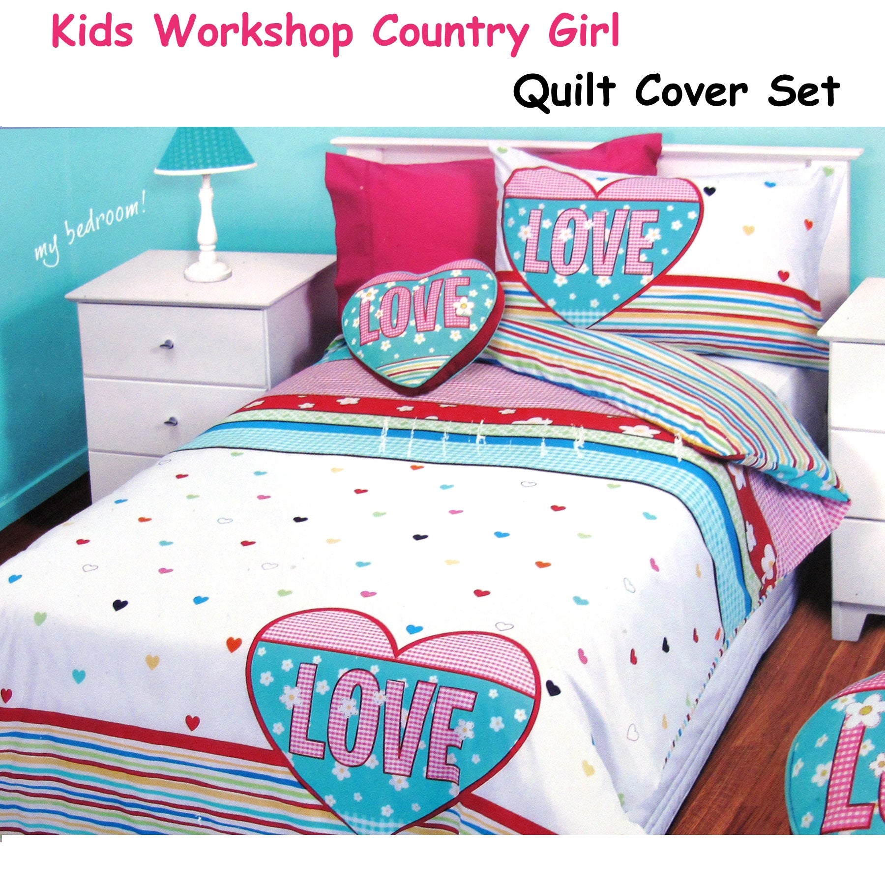 Kids Workshop Country Girl Quilt Cover Set Single - 0