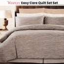 Weaves Coffee Easy Care Quilt Cover Set Single-2