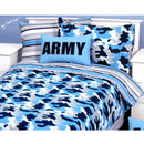 Army Camouflage Blue Quilt Cover Set Single-1