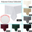 Polyester Cotton Tablecloth Ivory 180 x 180 cm-2