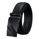Genuine Leather Belt Men's Plate Reversible Buckle Business Dress Belts (Style 03)-1