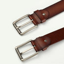 New Cowhide Leather Men Belt Pin Buckle Luxury Male Belts (Brown)-4