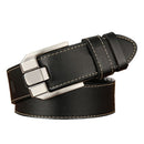 Genuine Leather For Men Pin Buckle Belts Cowskin Casual Belts Business Belt (Black)-1