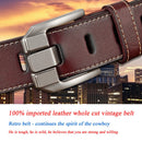 Genuine Leather For Men Pin Buckle Belts Cowskin Casual Belts Business Belt (Black)-5