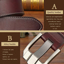 Genuine Leather For Men Pin Buckle Belts Cowskin Casual Belts Business Belt (Black)-6