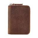 Genuine Leather Large Capacity RFID Anti-magnetic Money Clip Organ Wallets (Brown)-1