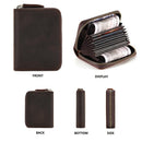 Genuine Leather Large Capacity RFID Anti-magnetic Money Clip Organ Wallets (Brown)-6