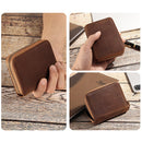 Genuine Leather Large Capacity RFID Anti-magnetic Money Clip Organ Wallets (Coffee)-5