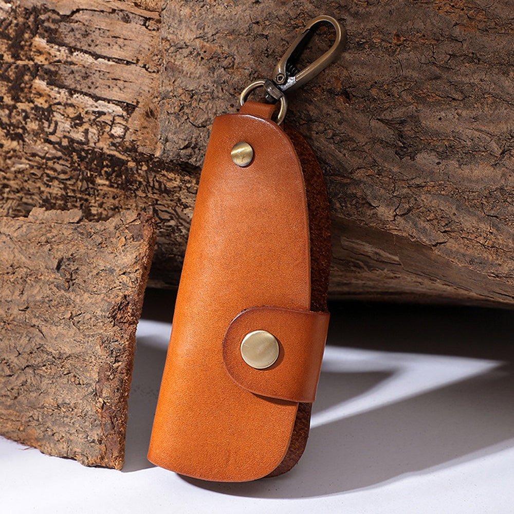 Genuine Leather Wallet Purse Bag Case Holder Key Ring Pouch Bag Safe Hanger (Black)