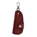Genuine Leather Wallet Purse Bag Case Holder Key Ring Pouch Bag Safe Hanger (Burgundy)-1
