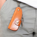 Genuine Leather Wallet Purse Bag Case Holder Key Ring Pouch Bag Safe Hanger (Burgundy)-3