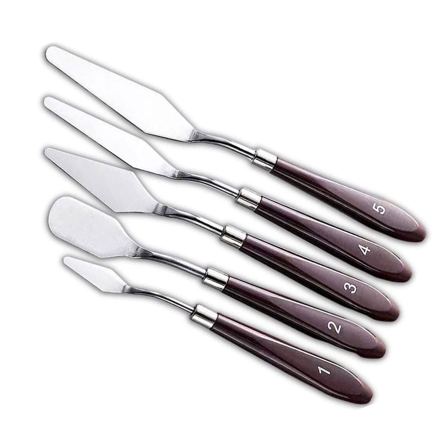 Cake Cream Spatula 5 Pcs/Set Stainless Steel Frosting Spatula Baking Pastry Tools