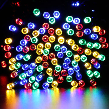 Solar Fairy String Led Lights 12M-32M Outdoor Garden Christmas Party Decor(12M100Led) - 0