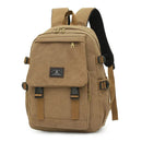 Unisex Leisure Canvas Backpack Durable Waterproof Outdoor Travel Rucksack(Khaki)-1