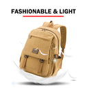Unisex Leisure Canvas Backpack Durable Waterproof Outdoor Travel Rucksack(Khaki)-6