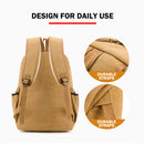 Unisex Leisure Canvas Backpack Durable Waterproof Outdoor Travel Rucksack(Khaki)-7