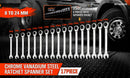 17Pc Ratchet Spanner Set Metric Combination Wrenches Open End Ring CR-V 8-24mm-3