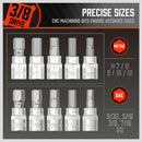 36-Piece Hex Bit Socket Set, SAE and Metric Sizes, S2 Steel Hex Bits, Chrome Vanadium Steel Sockets and Adapters with Storage Case-6