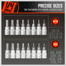 36-Piece Hex Bit Socket Set, SAE and Metric Sizes, S2 Steel Hex Bits, Chrome Vanadium Steel Sockets and Adapters with Storage Case-7