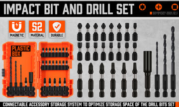 26Pc Impact Screwdriver Bit Set Magnetic Drill Bit Holder Quick Release Drilling - 0
