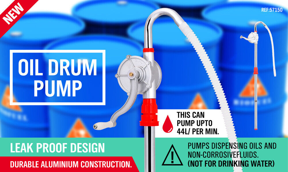 Aluminium Rotary Drum Pump Diesel Fuel Kero Oil Petrol 44 Gallon Drum Hand Pump - 0