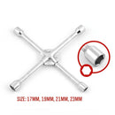 14" Wheel Brace Spanner 4-way Cross Wrench Car Tyre Nut 17 19 21 23mm Socket-1