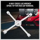 14" Wheel Brace Spanner 4-way Cross Wrench Car Tyre Nut 17 19 21 23mm Socket-3